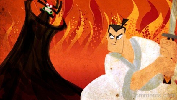 Samurai Jack Attacking On Aku