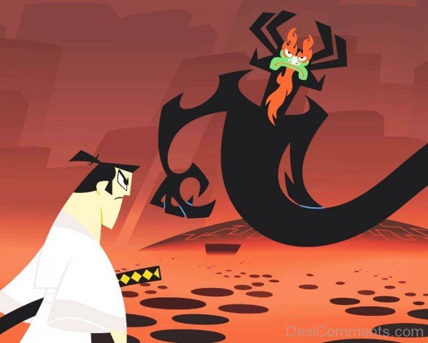 Samurai Jack Looking At Aku