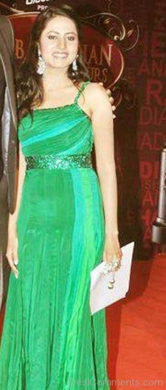 Sargun Mehta In Green Gown