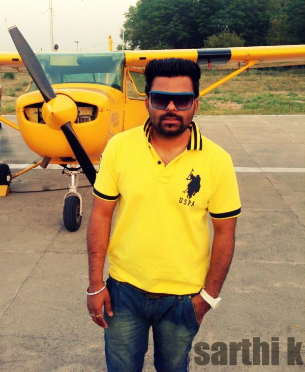 Sarthi K Challa With Plane