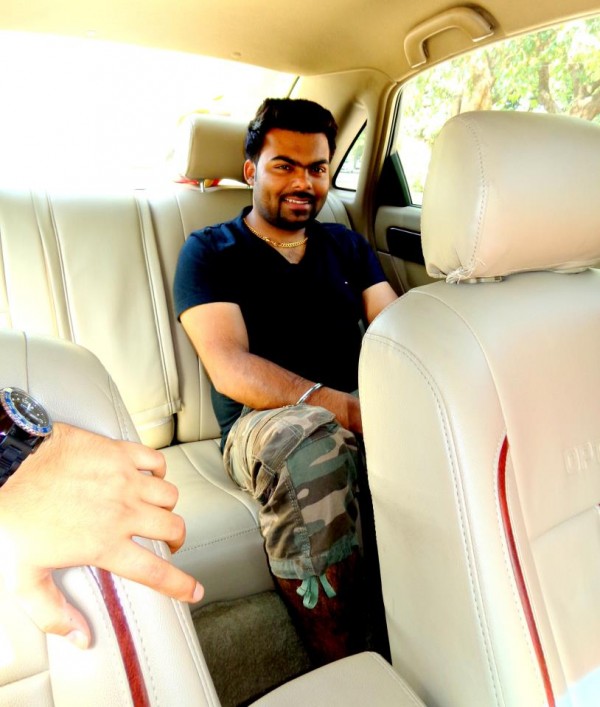 Sarthi K Sitting In The Car 