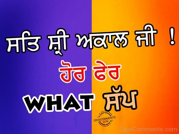 Sat Sri akal hor fer what sap