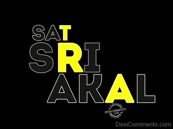 Sat Sri akal with dark background