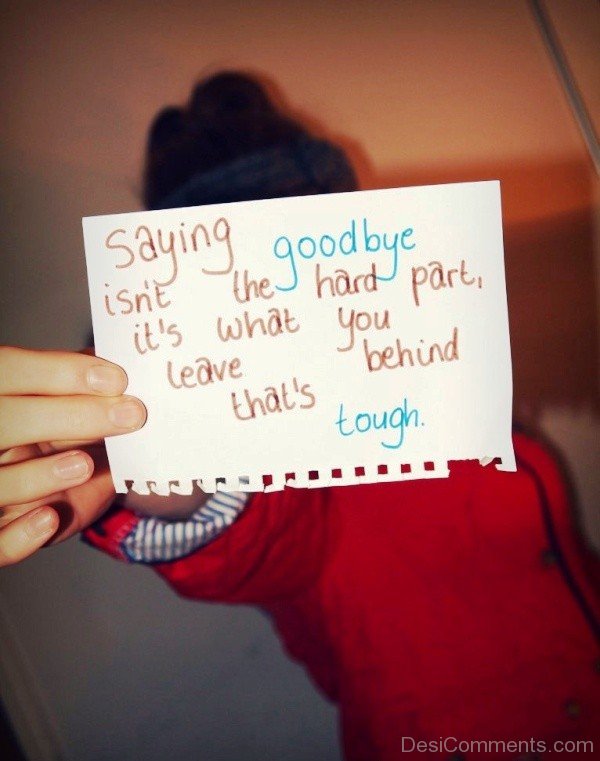 Saying good bye