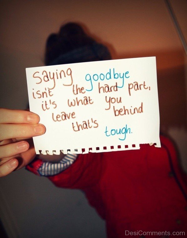 Saying good bye