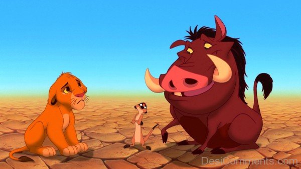 Simba With Timon And Pumbaa