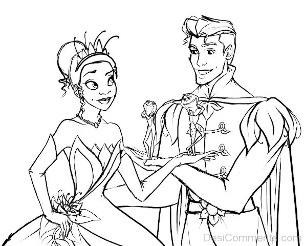 Sketch Of Prince Naveen And Tiana Image