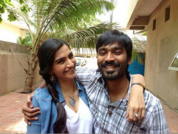 Smiling Sonam Kapoor And Dhanush