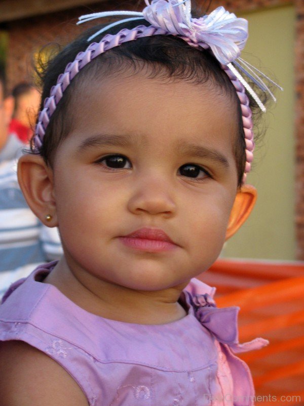 Sweet Baby Girl In Pink Dress