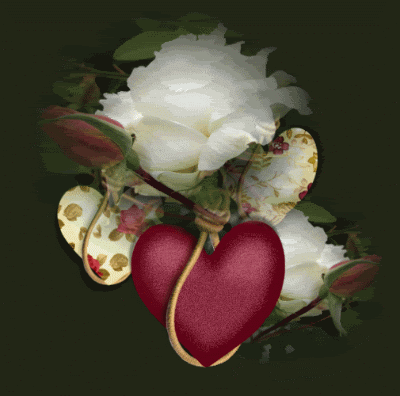 Sweet Heart With White Rose