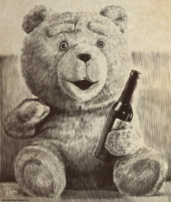 Teddy Bear Holding A Bottle