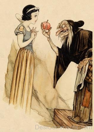 The Witch Offering Apple To Snow White