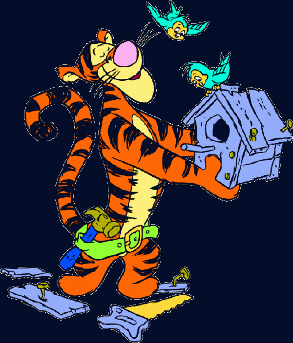 Tigger Holding Bird House