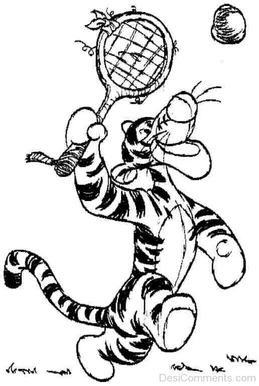 Tigger Playing Tennis