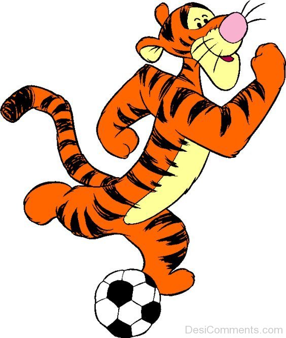 Tigger Playing With Football