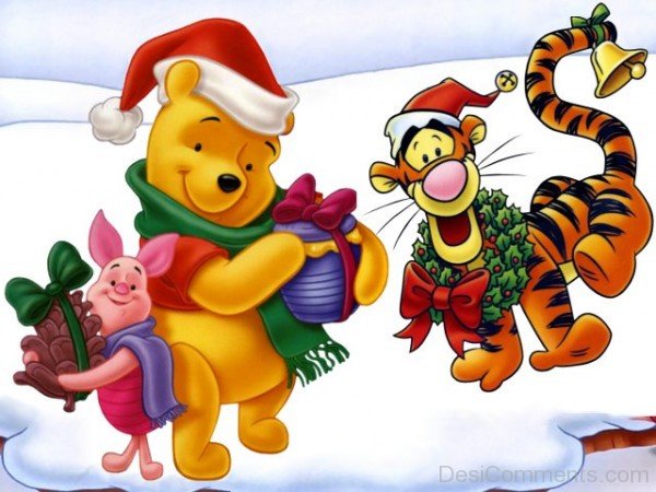 Tigger,Winnie And Piglet With Christmas Gifts-DESI6073