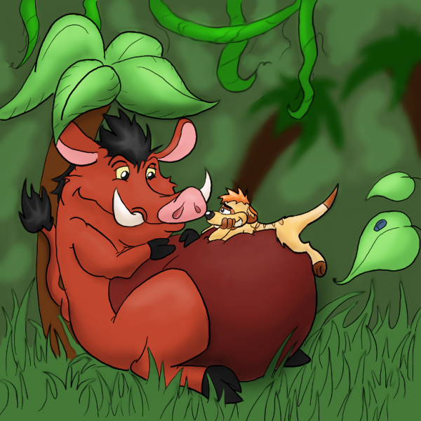 Timon And Pumbaa In The Jungle