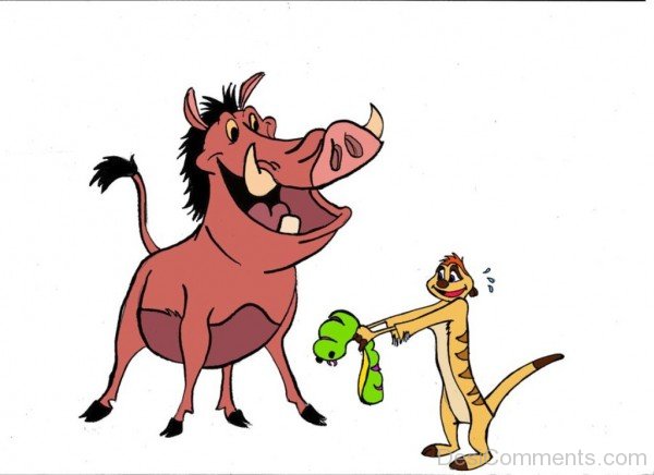 Timon Giving Bug To Pumbaa