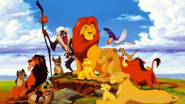 Timon,Pumbaa And Lion King With Family