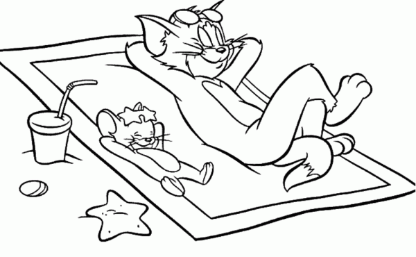 Tom And Jerry Taking Rest