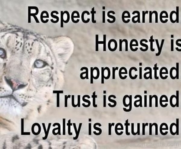 Trust is gained Loyalty is returned-DC55
