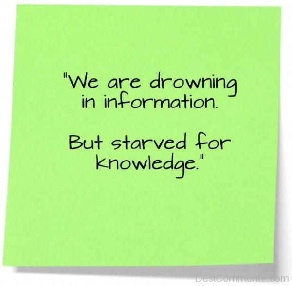 We Are Drowning In Information