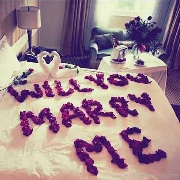 Will You Marry Me Flowers On Bed