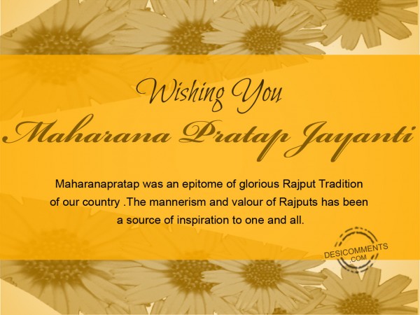 Wishing You Maharana Pratap Jayanti
