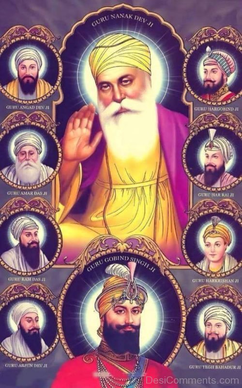 Wonderful Image Of Ten Guru's-DC164