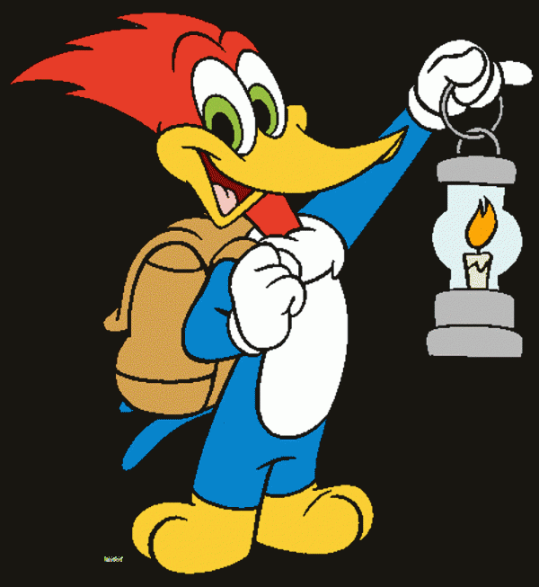 Woody Woodpecker Holding Lalten