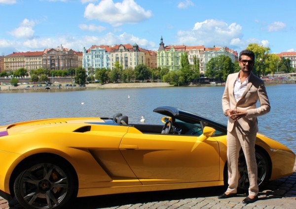 Yuvraj Hans Giving A Pose With Car