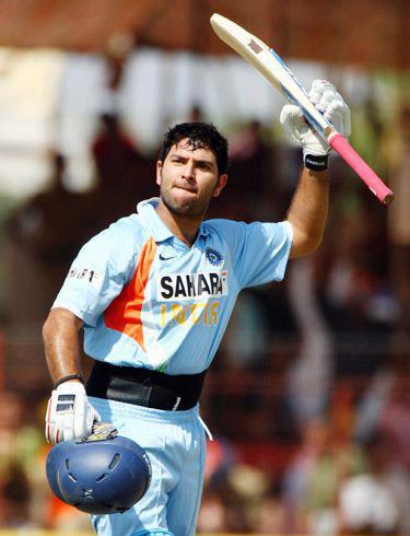 Yuvraj Singh Holding A Cricket Bat