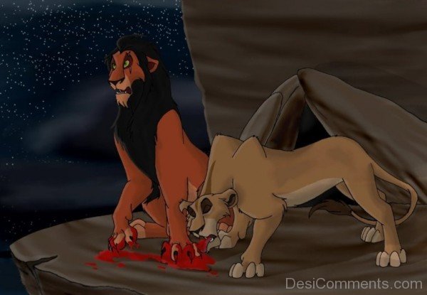 Zira Licking Scar’s Blood