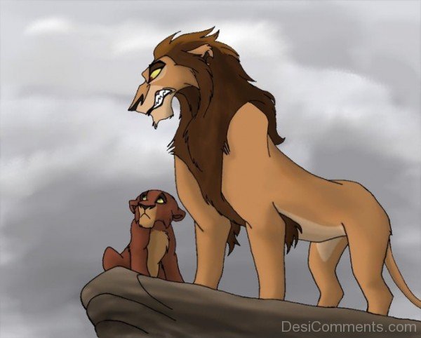 Zira Looking At Kovu-DESI7816